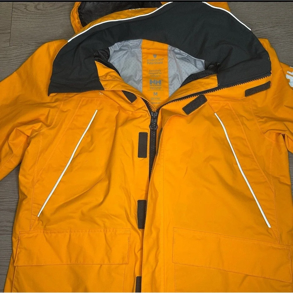 Helly Hansen Men Seabourn Expedition Full Zip Jacket Polar Shield Parka Orange M - Picture 4 of 11